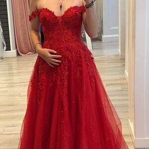 Red grad dress